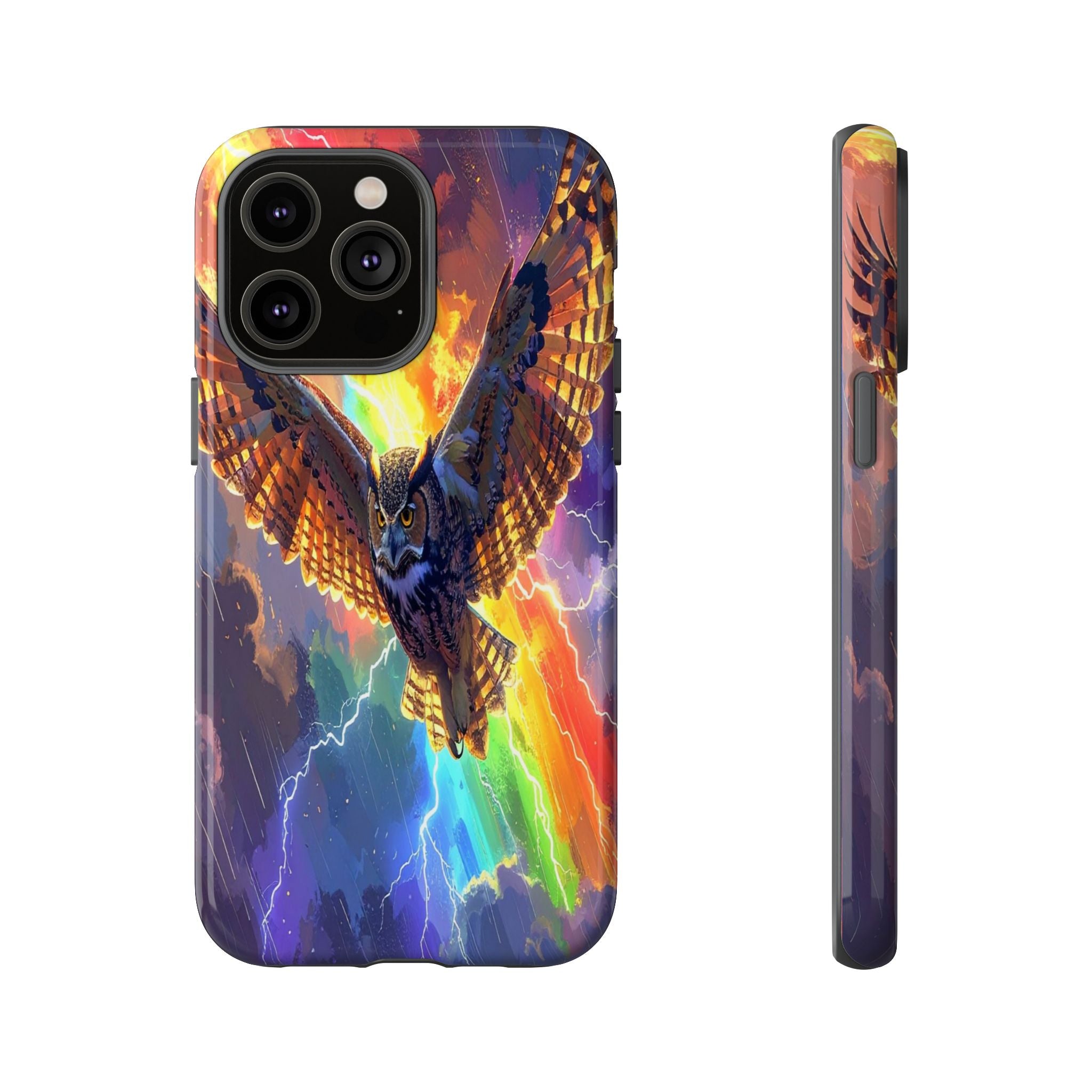 Thunderwing: Ethereal Owl in Electric Storm, Digital Fantasy Artwork - L’Art Suprême Phone Case