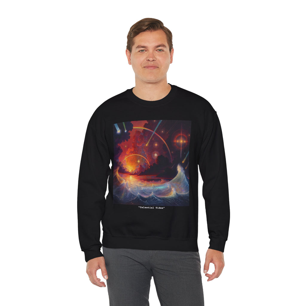 "Celestial Tides" – Cosmic Calm Crewneck