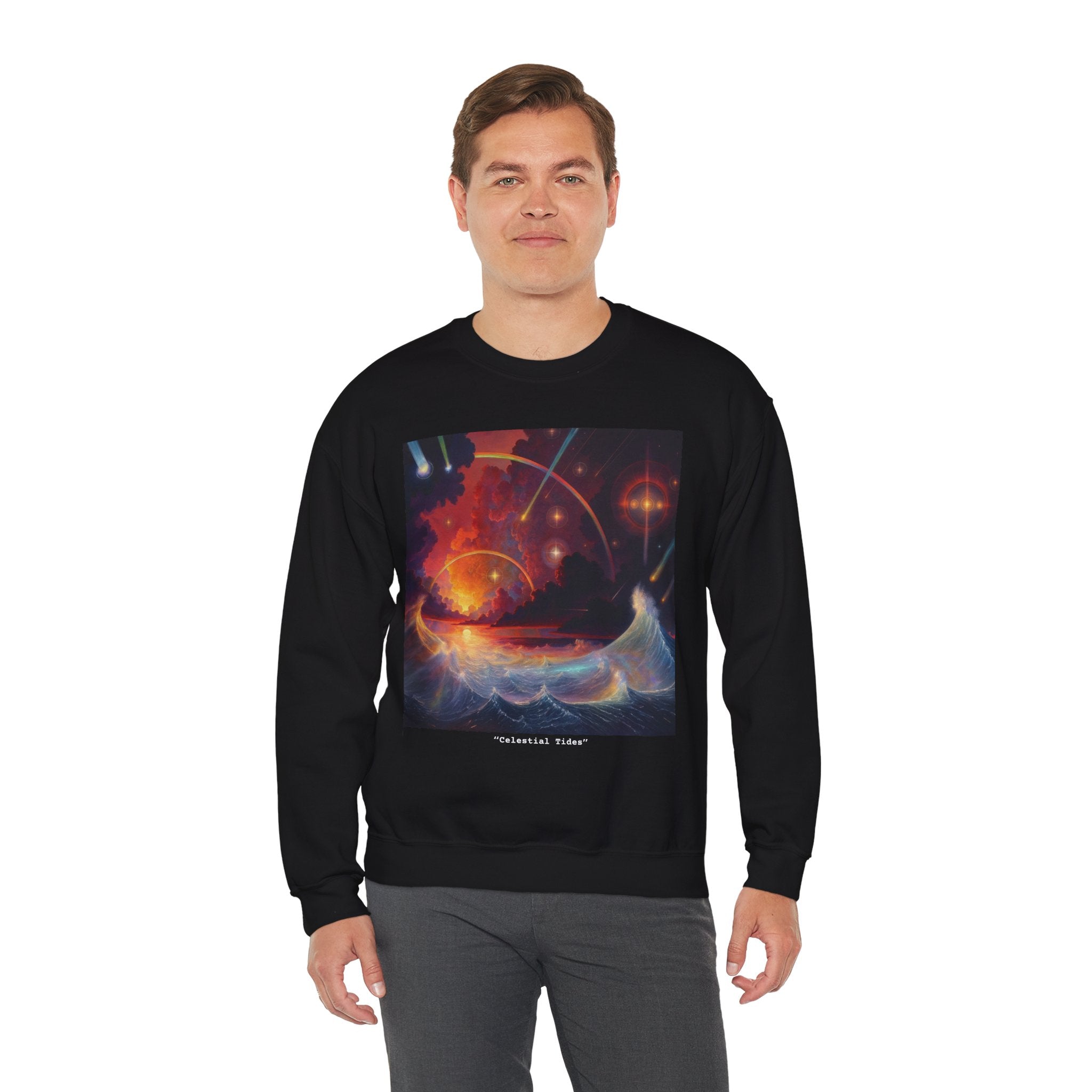 "Celestial Tides" – Cosmic Calm Crewneck