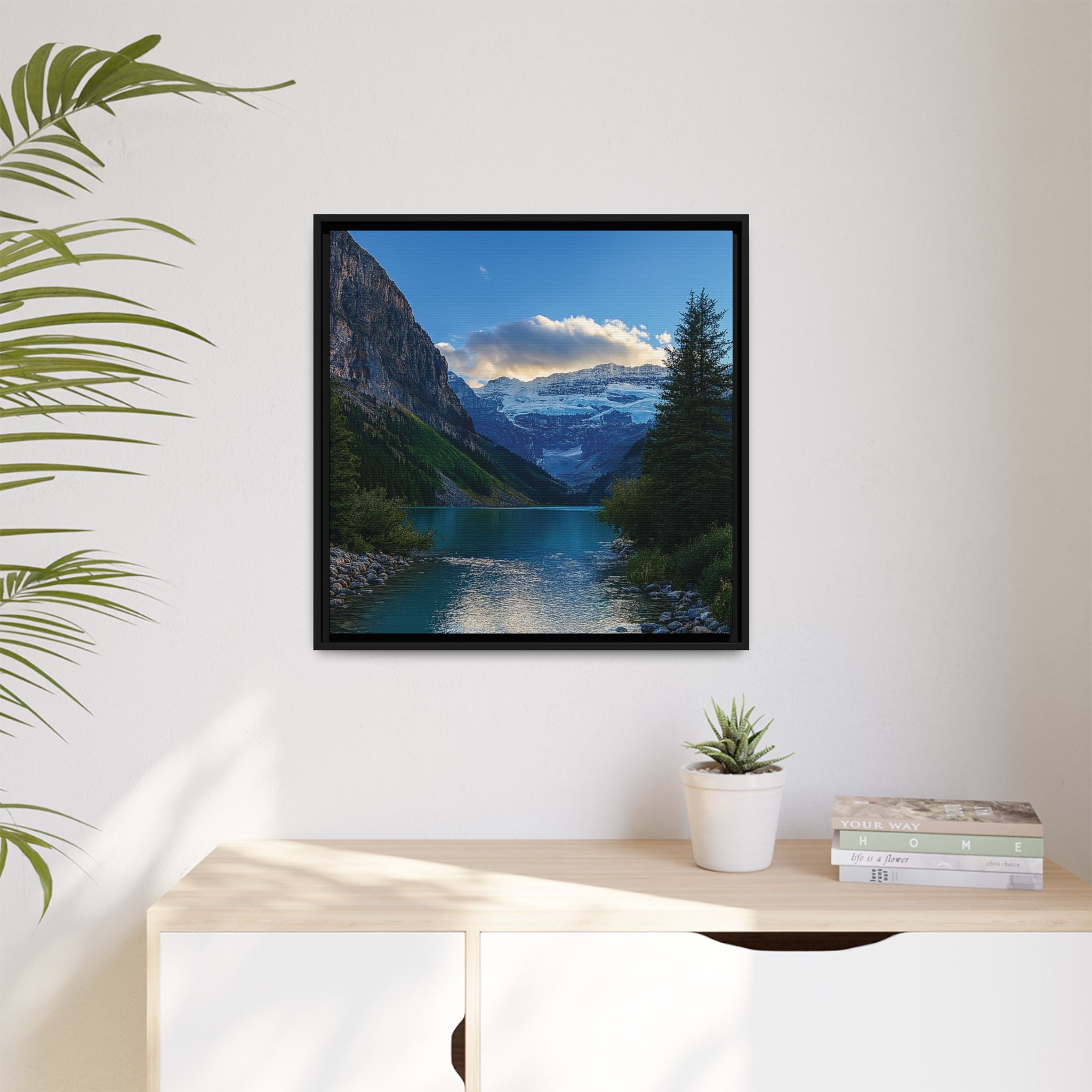 "Glacial Serenity" – Framed Canvas Print