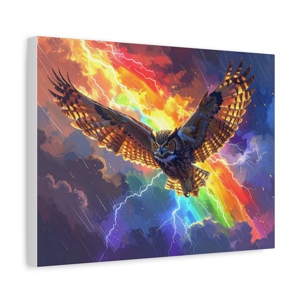 Thunder Spirit: Elemental Owl Ascension, Digital Fantasy Artwork - L’Art Suprême Canvas