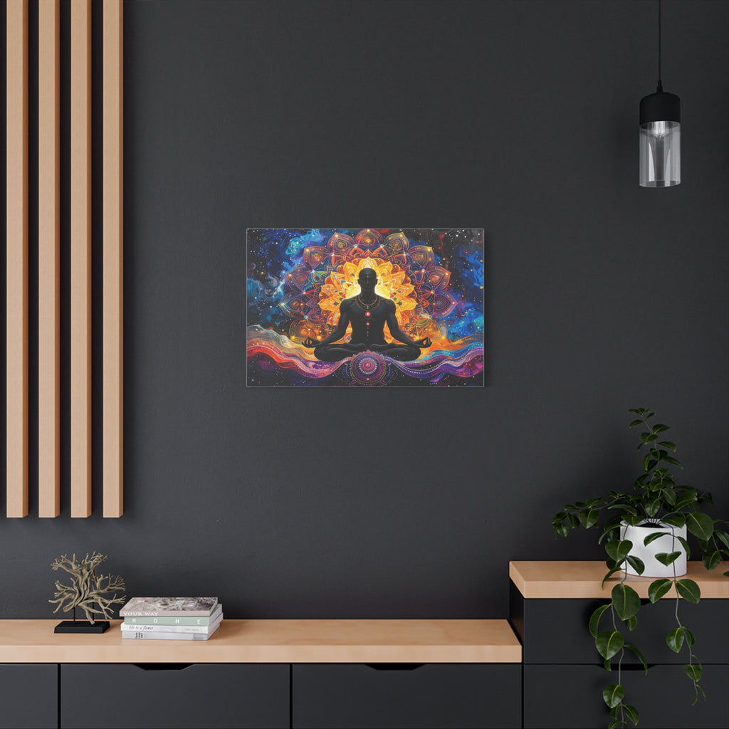 Cosmic Meditation: Spiritual Awakening through Mandala Art, Transcendent Chakra Visualization - L’Art Suprême Canvas
