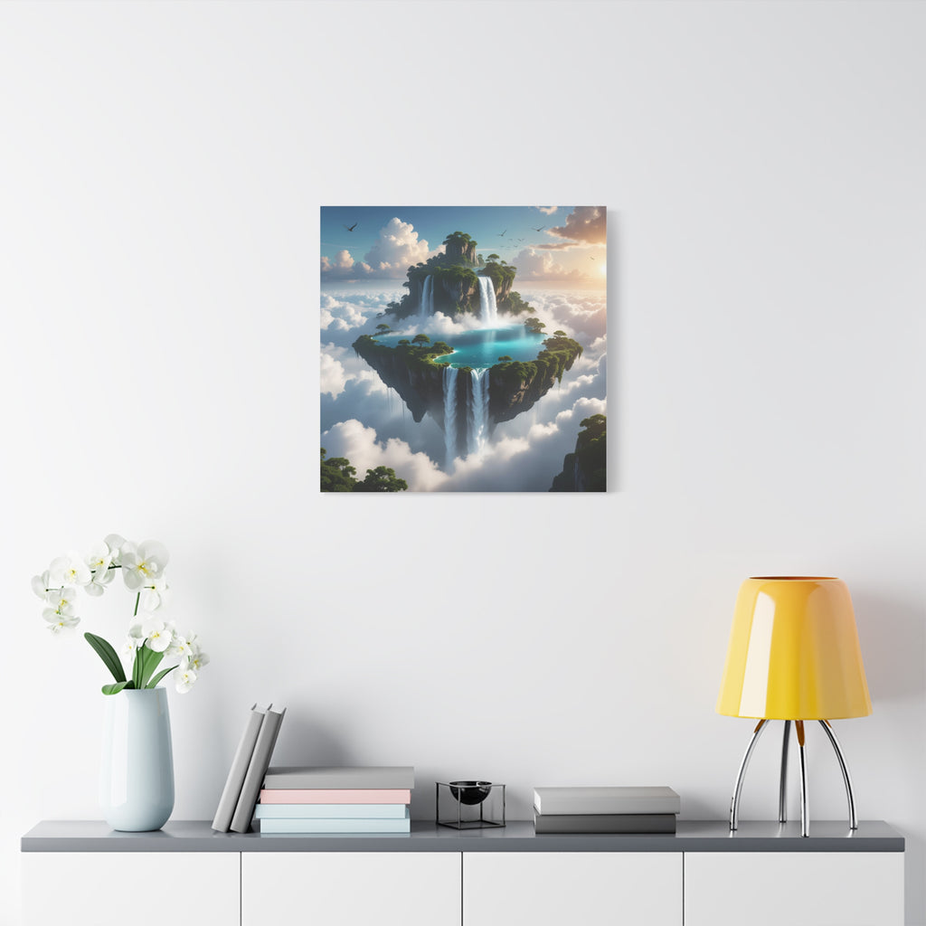 Celestial Archipelago: Floating Worlds of Mist and Stone, Digital Fantasy Landscape - L’Art Suprême Canvas