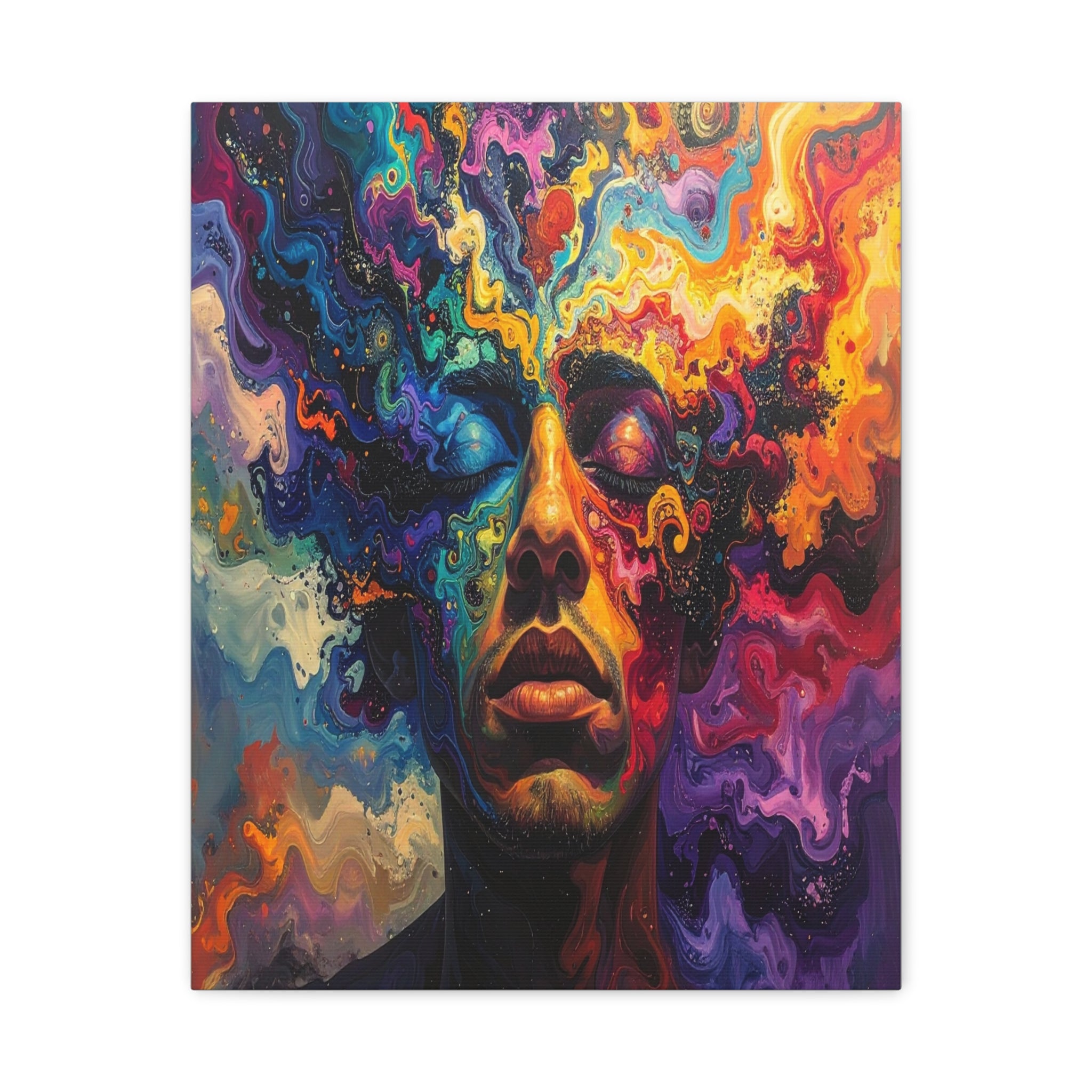 Consciousness Unfolding: Psychedelic Inner Landscape, Fluid Abstract Meditation - L’Art Suprême Canvas