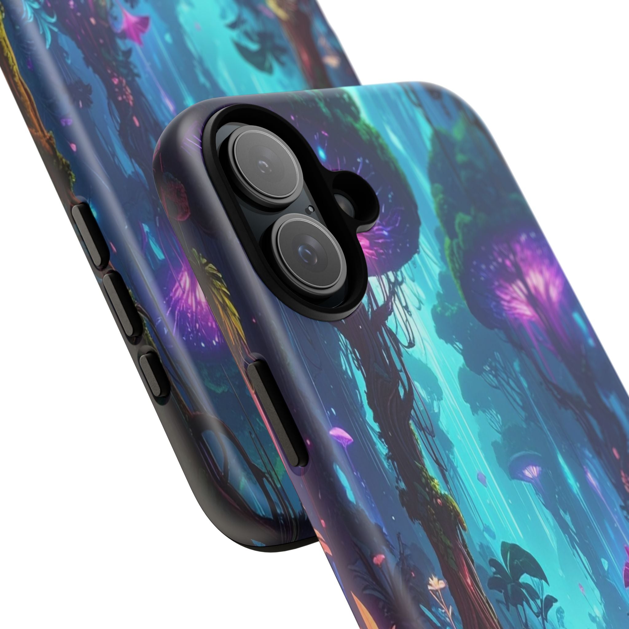 Bioluminescent Dreamscape: Ethereal Forest Fantasy, Digital Luminescence Illustration - L’Art Suprême Phone Case