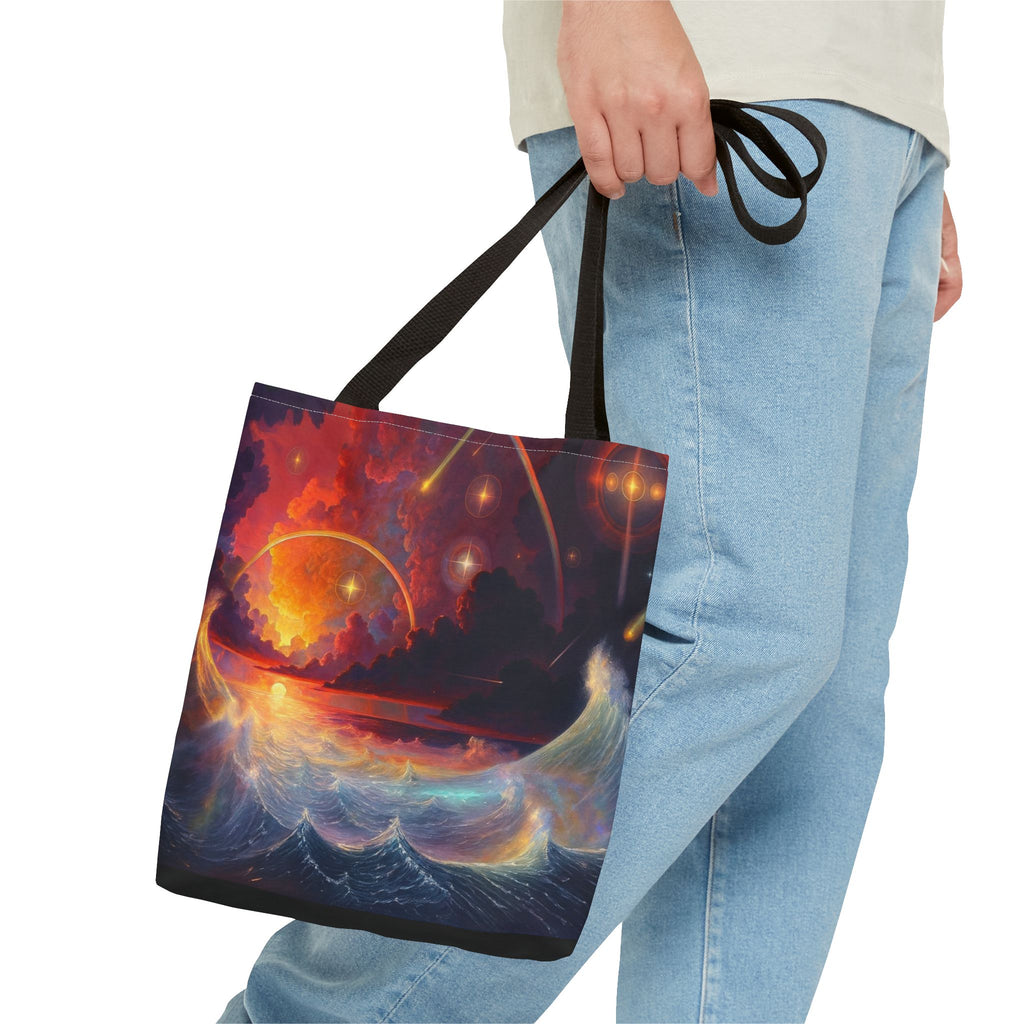 “Celestial Tides” – Cosmic Chaos x Ocean Calm Tote
