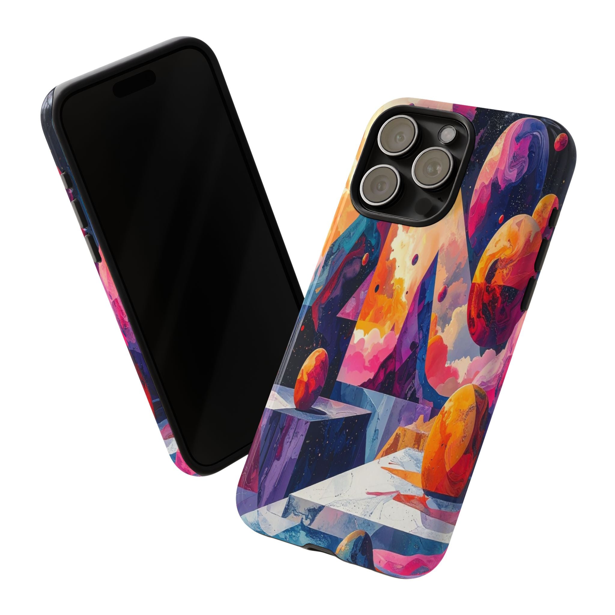 Cosmic Geometrica: Floating Spheres of Abstraction, Digital Dreamscape Dimensions - L’Art Suprême Phone Case