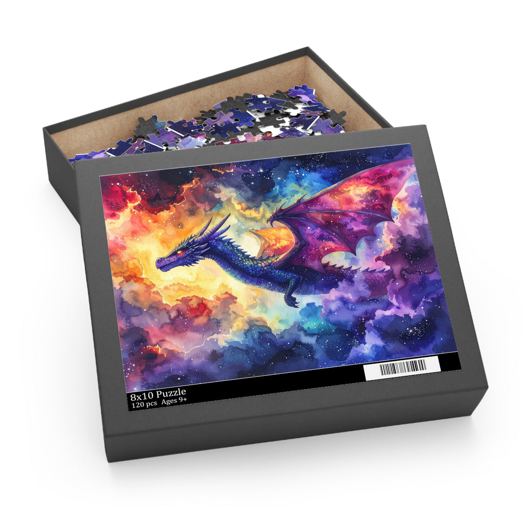 Celestial Dragon Dance: Cosmic Watercolor Fantasy, Nebular Realm Exploration -  L'Art Puzzle