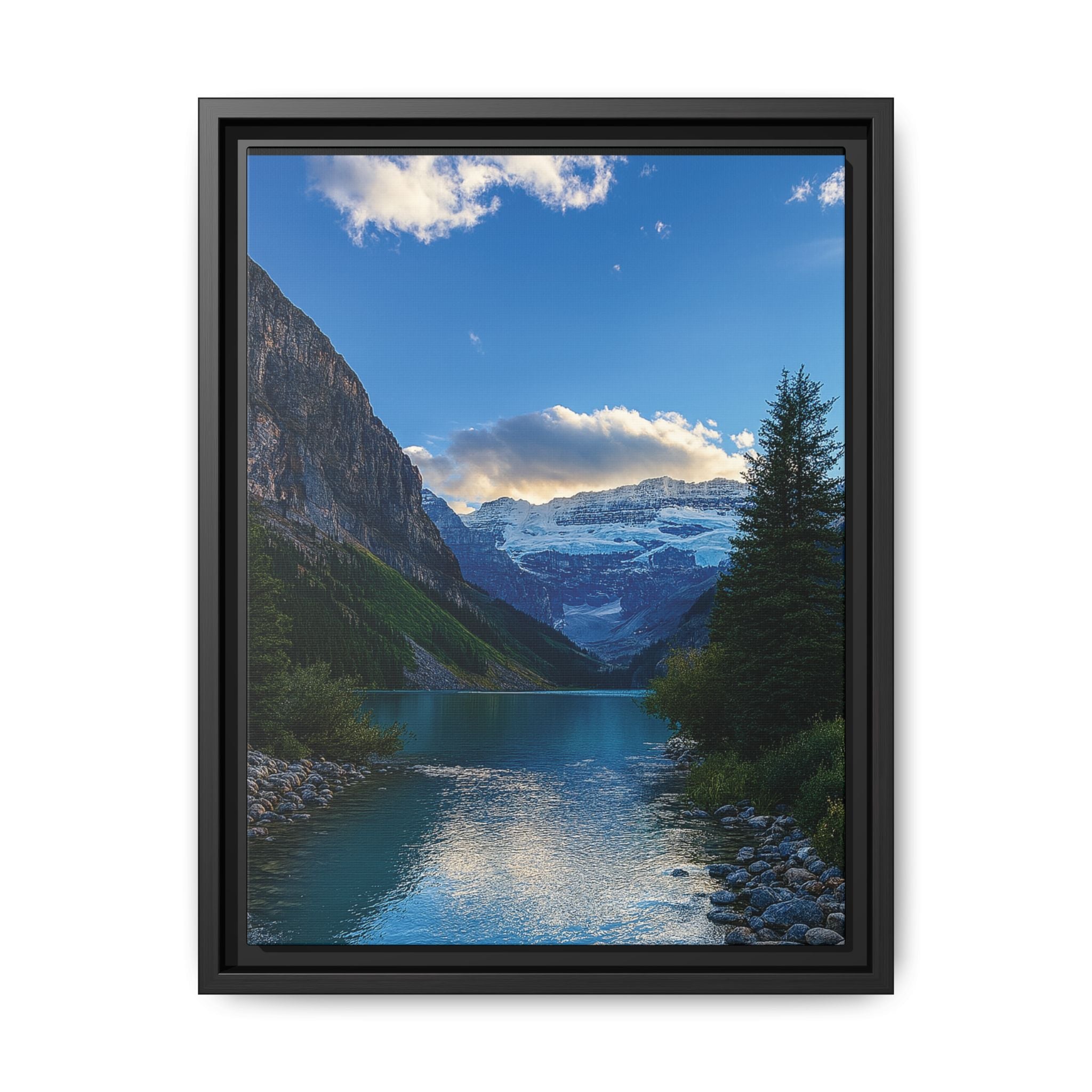 "Glacial Serenity" – Framed Canvas Print