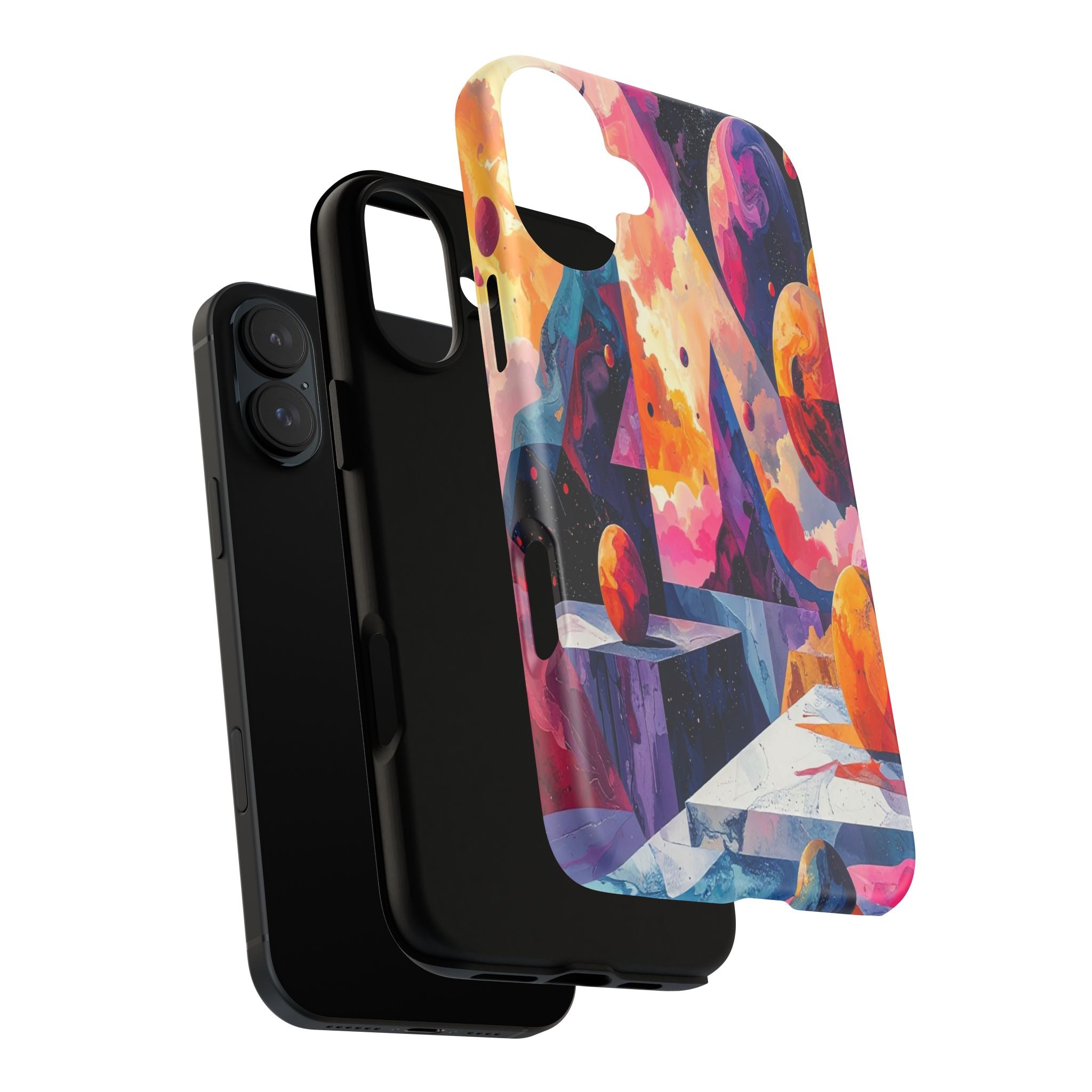 Cosmic Geometrica: Floating Spheres of Abstraction, Digital Dreamscape Dimensions - L’Art Suprême Phone Case