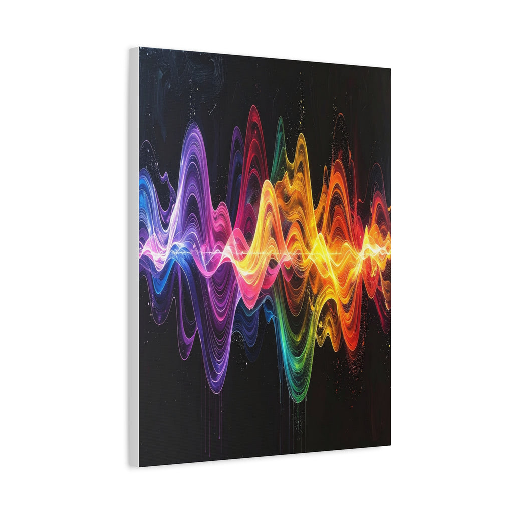 Sonic Spectrum: Digital Sound Wave Visualization, Color Gradient Artwork - L’Art Suprême Canvas