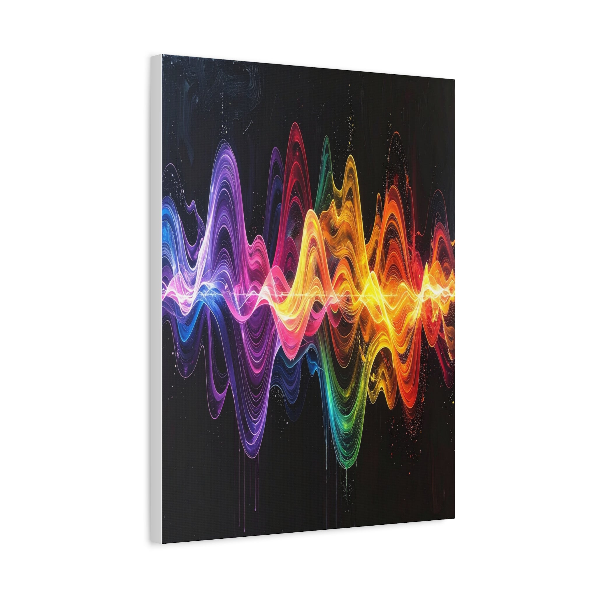 Sonic Spectrum: Digital Sound Wave Visualization, Color Gradient Artwork - L’Art Suprême Canvas