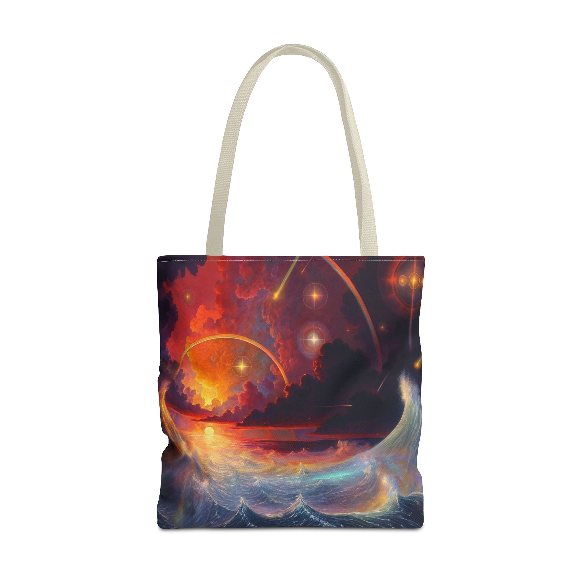 “Celestial Tides” – Cosmic Chaos x Ocean Calm Tote