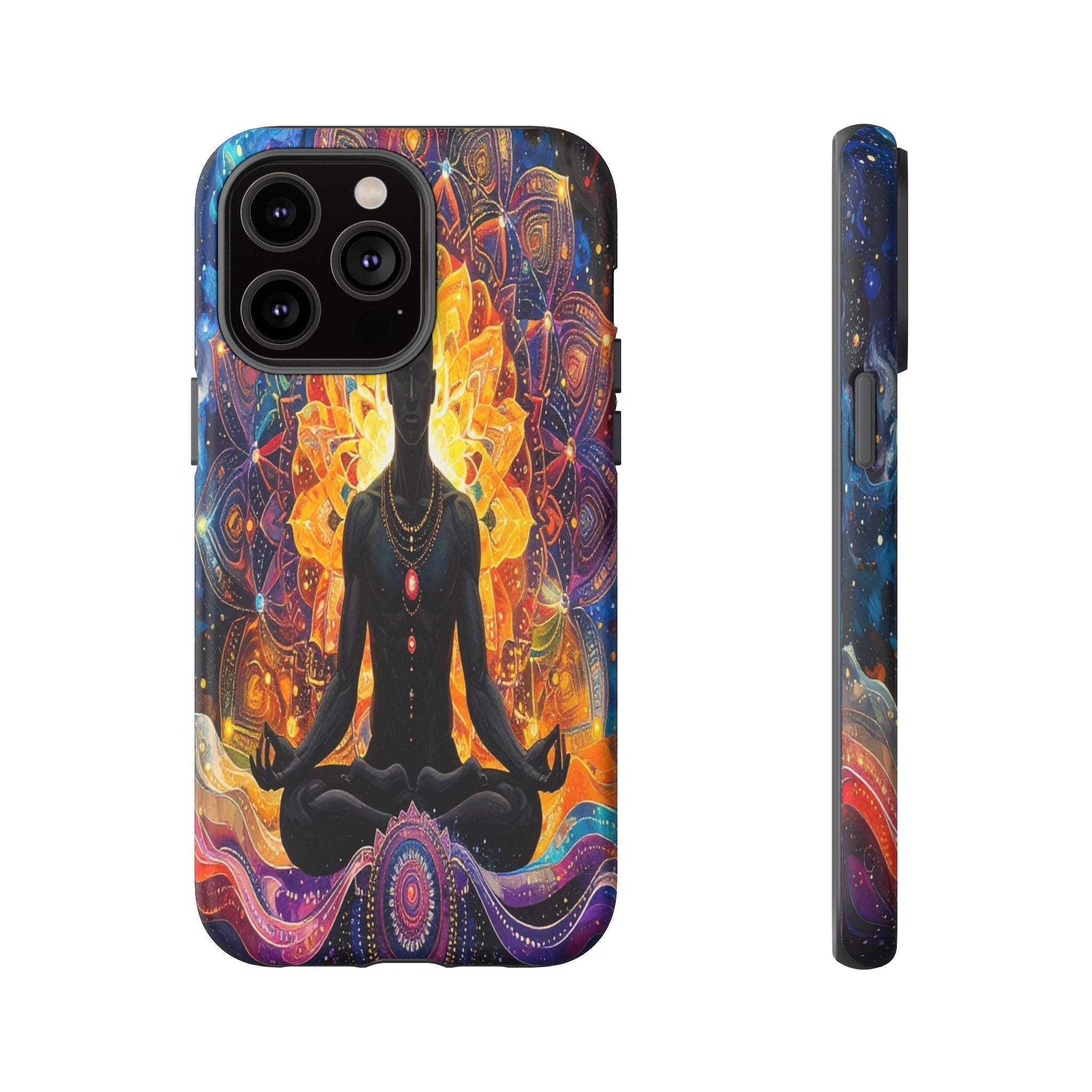 Cosmic Awakening: Spiritual Meditation Mandala, Chakra Energy Visualization - L’Art Suprême Phone Case