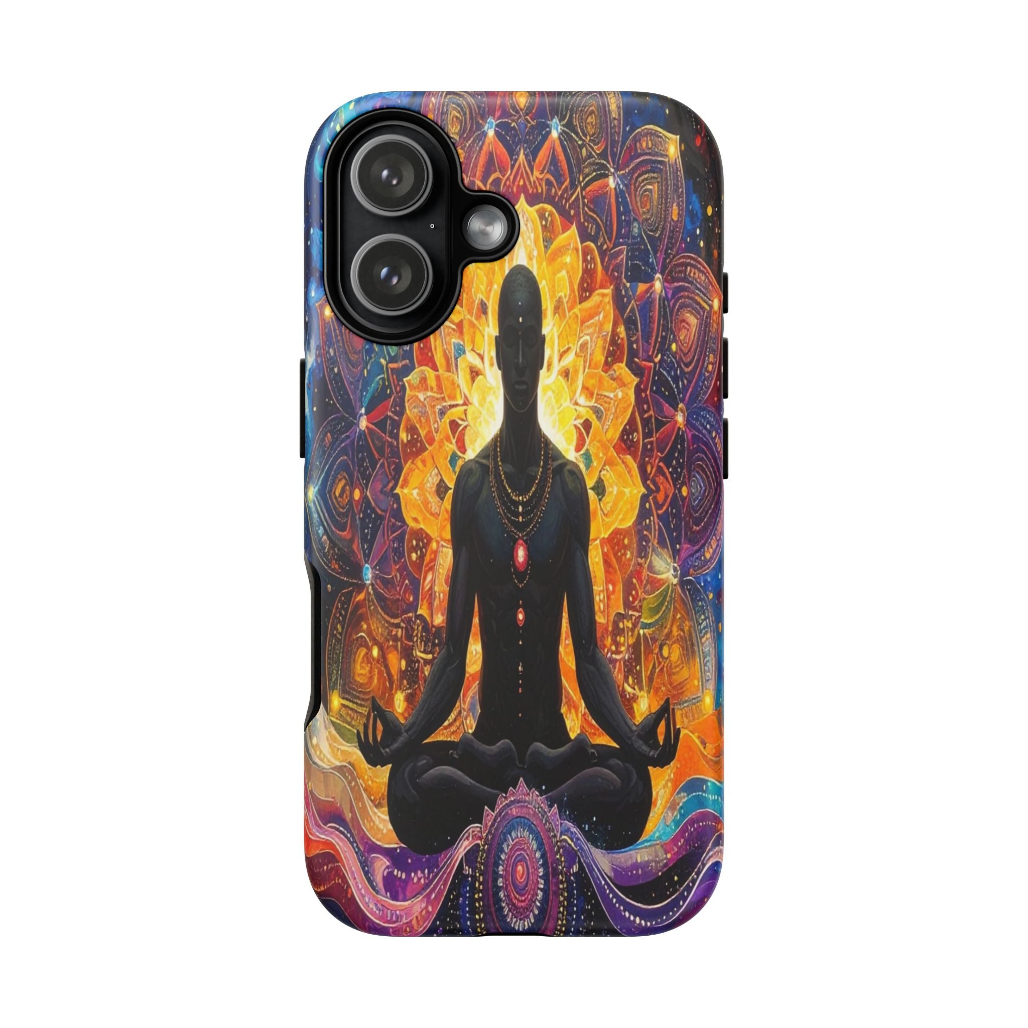 Cosmic Awakening: Spiritual Meditation Mandala, Chakra Energy Visualization - L’Art Suprême Phone Case