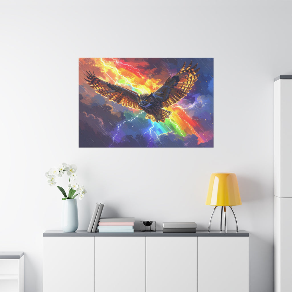 Thunder Spirit: Elemental Owl Ascension, Digital Fantasy Artwork - L’Art Suprême Canvas