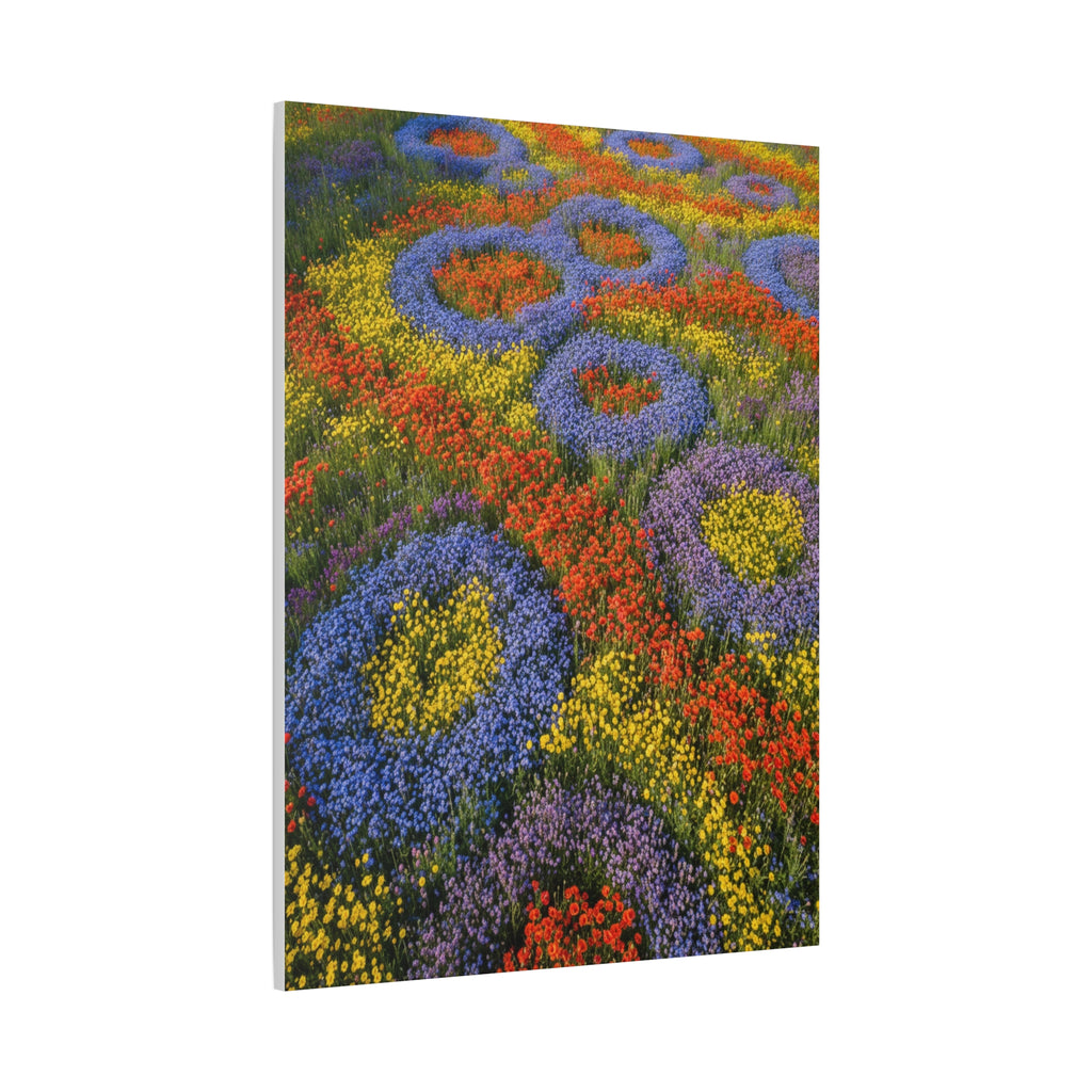 Geometric Garden: Kaleidoscopic Floral Landscape, Vibrant Botanical Patterns - L’Art Suprême Canvas