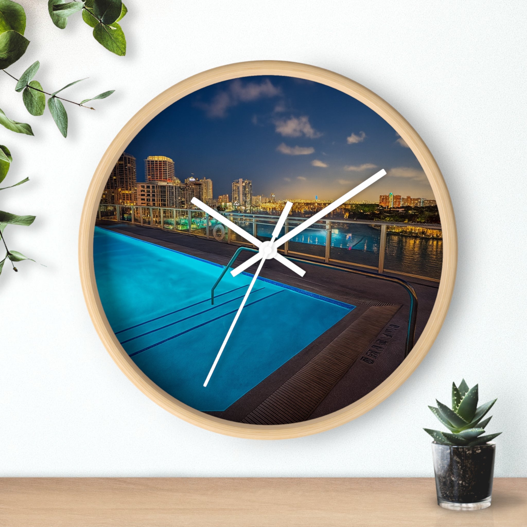 “Skyline Reflections" – Art Wall Clock
