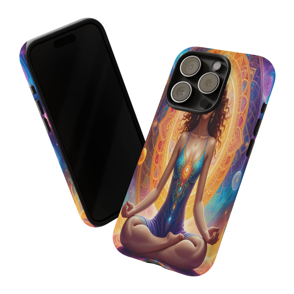 Cosmic Awakening: Spiritual Meditation Mandala, Celestial Energy Visualization - L’Art Suprême Phone Case