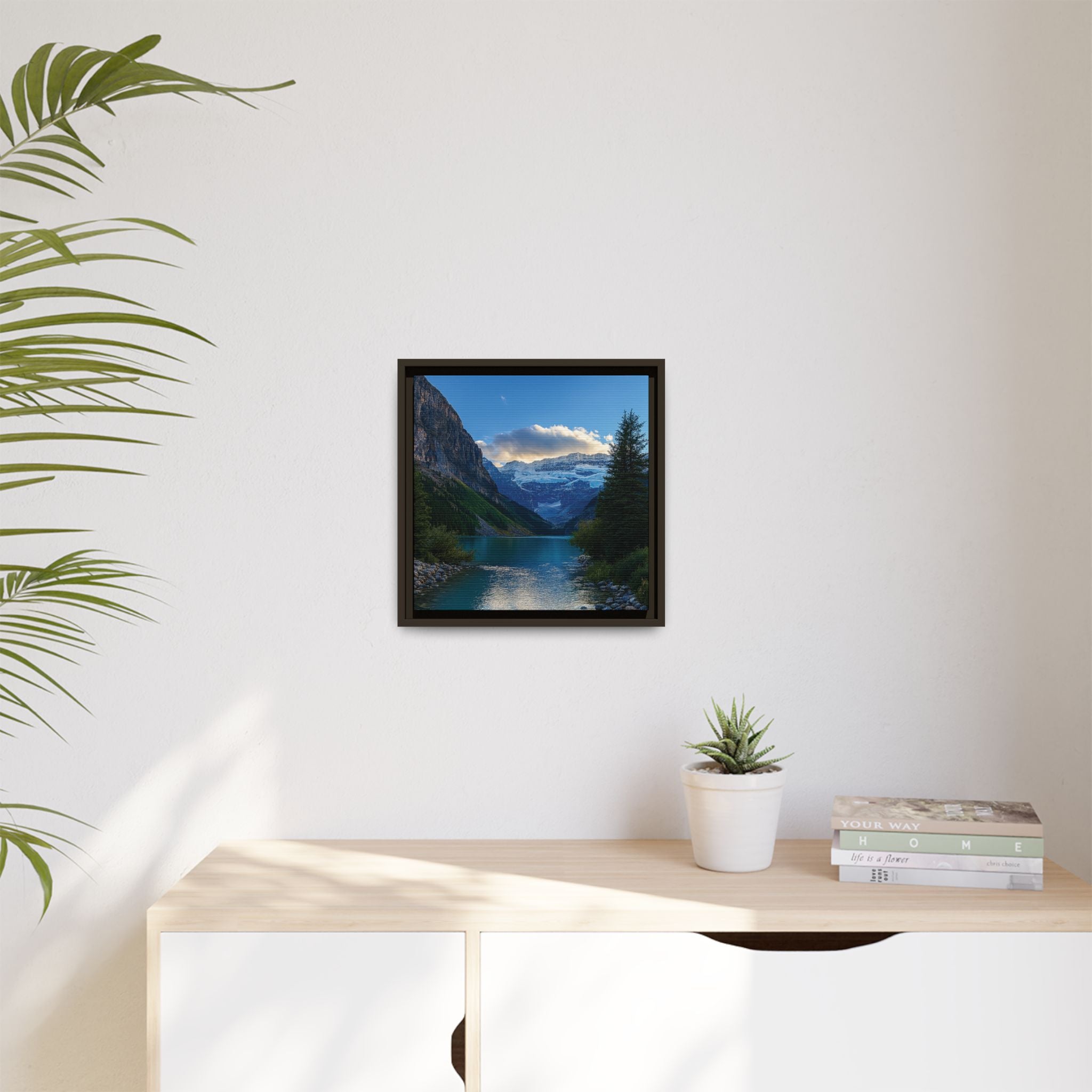 "Glacial Serenity" – Framed Canvas Print