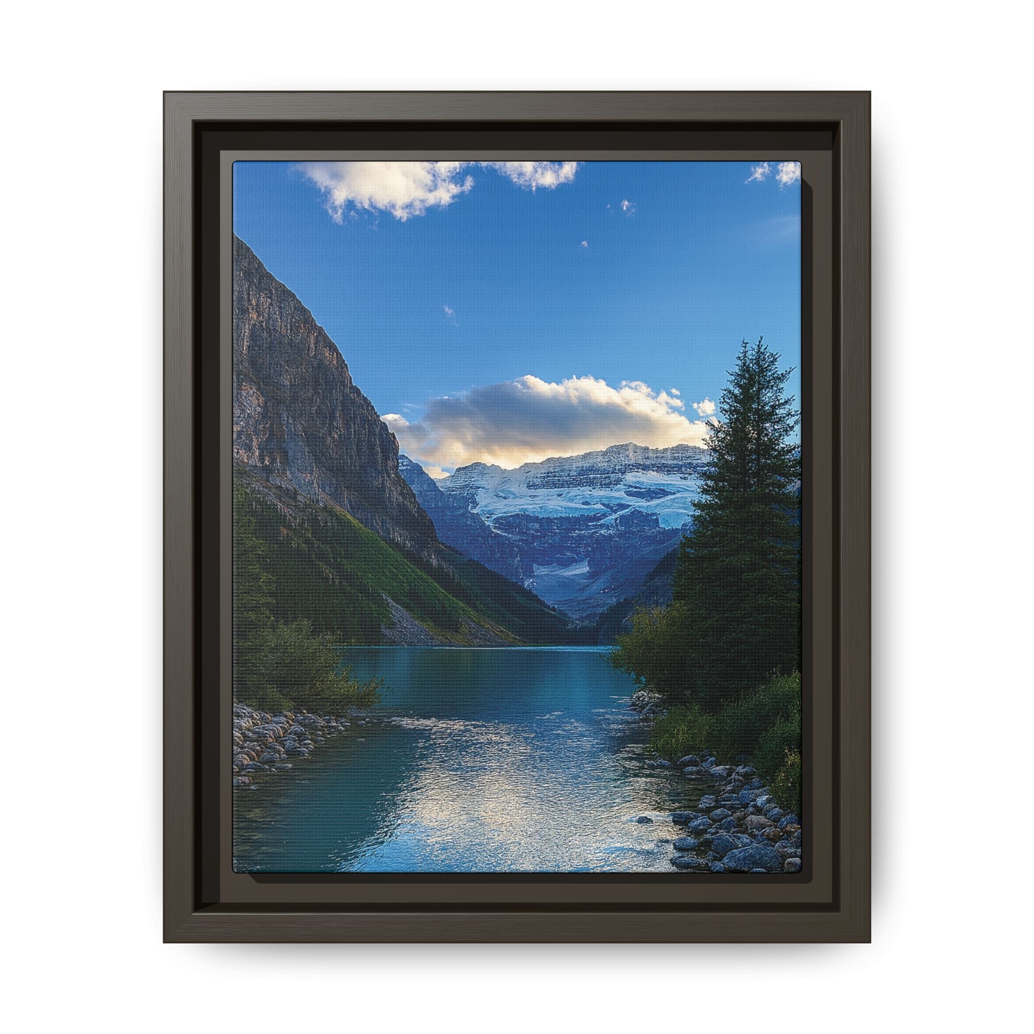 "Glacial Serenity" – Framed Canvas Print