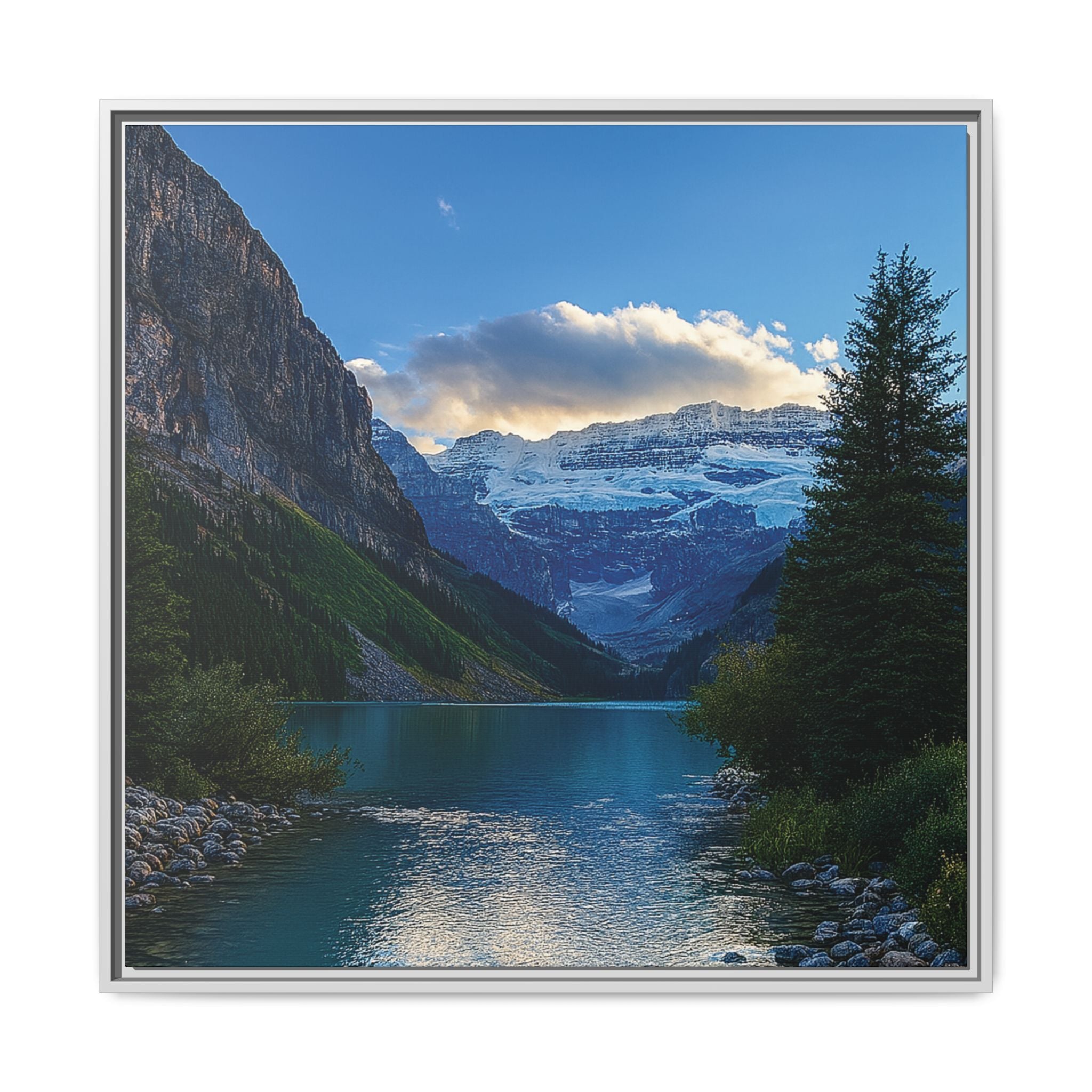 "Glacial Serenity" – Framed Canvas Print