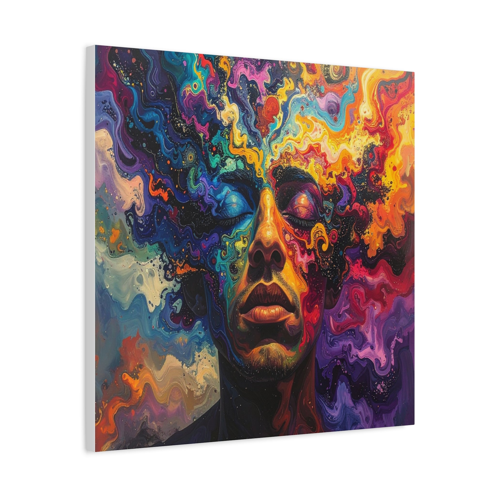 Consciousness Unfolding: Psychedelic Inner Landscape, Fluid Abstract Meditation - L’Art Suprême Canvas