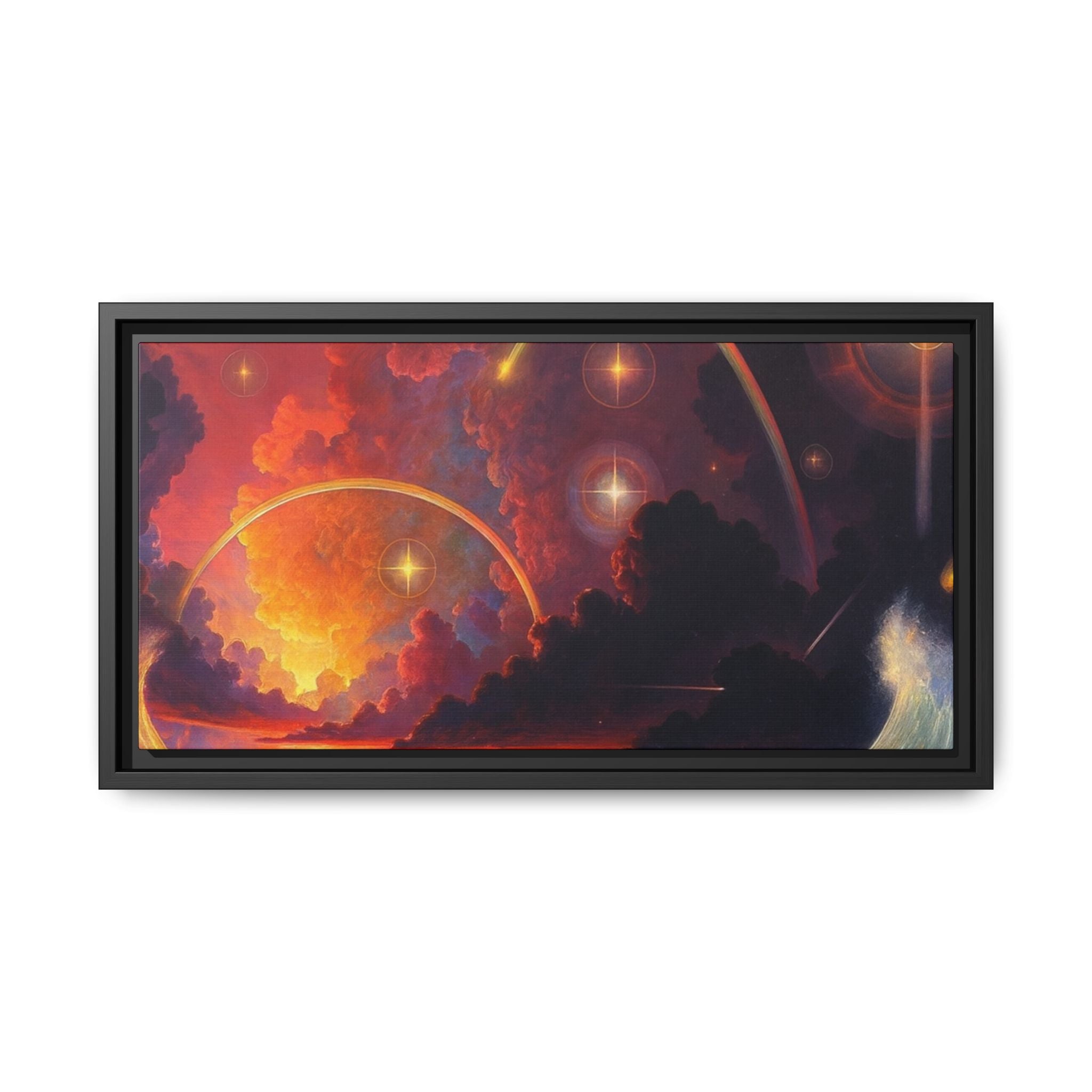 "Celestial Tides" – Framed Canvas Print