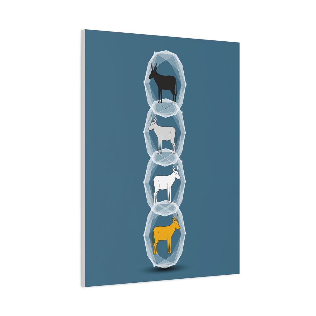 Encapsulated Ascent: Geometric Animal Silhouettes, Minimal Vertical Progression - L’Art Suprême Canvas