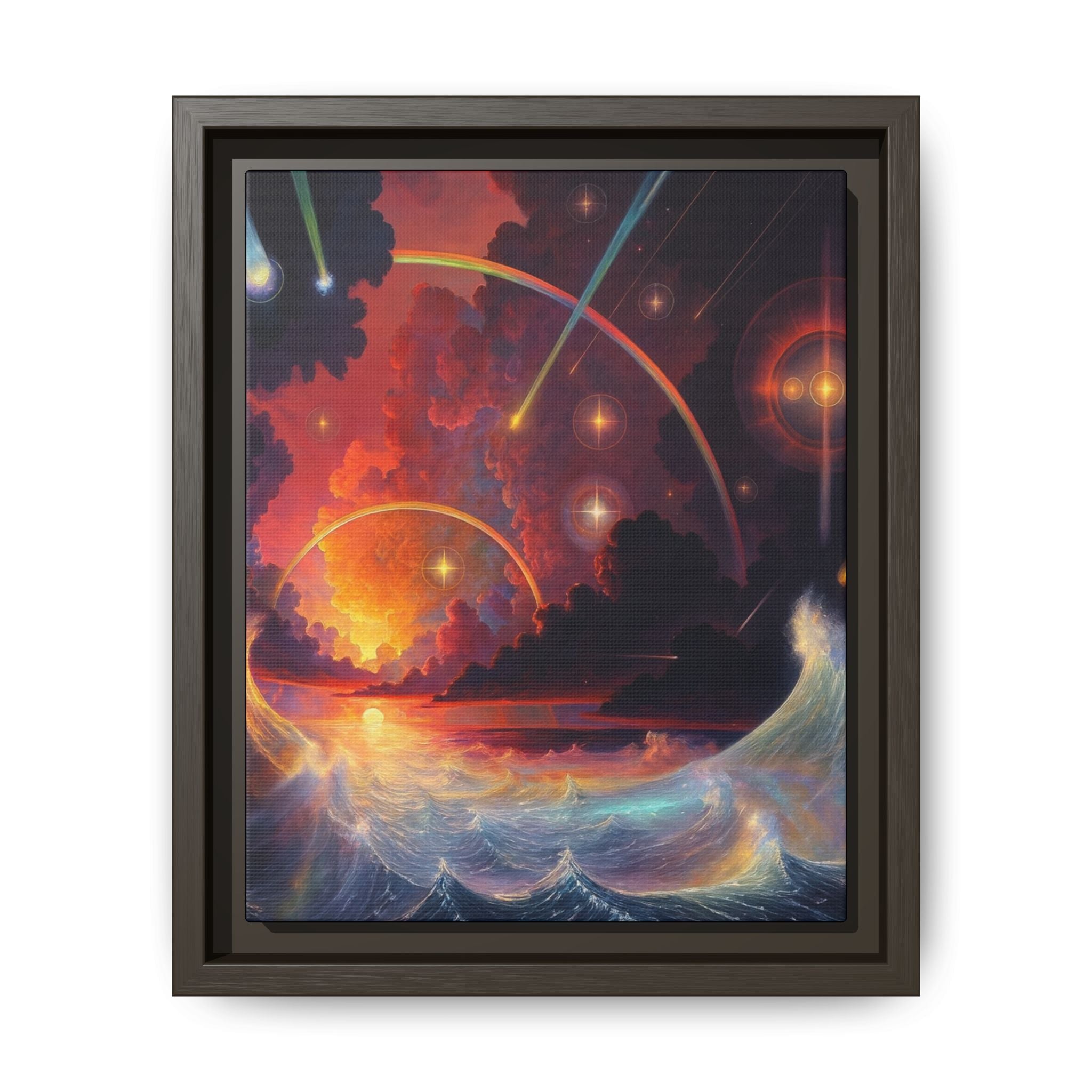 "Celestial Tides" – Framed Canvas Print