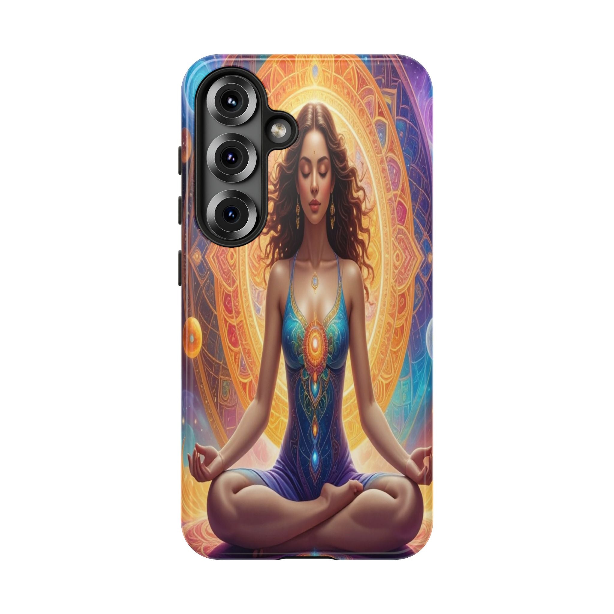 Cosmic Awakening: Spiritual Meditation Mandala, Celestial Energy Visualization - L’Art Suprême Phone Case