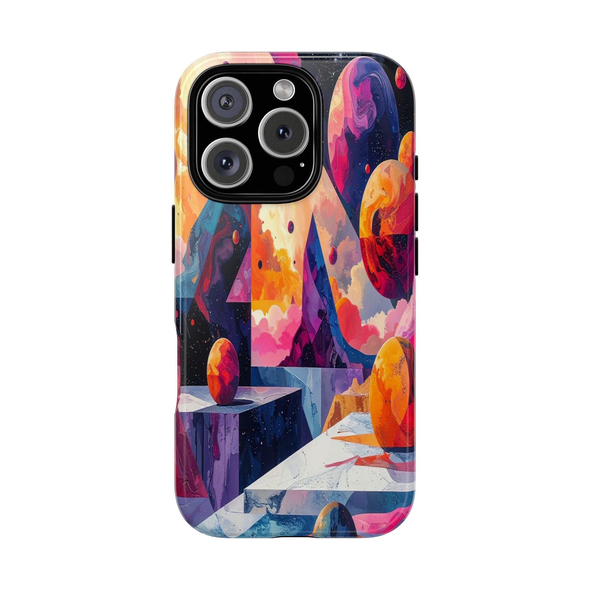 Cosmic Geometrica: Floating Spheres of Abstraction, Digital Dreamscape Dimensions - L’Art Suprême Phone Case