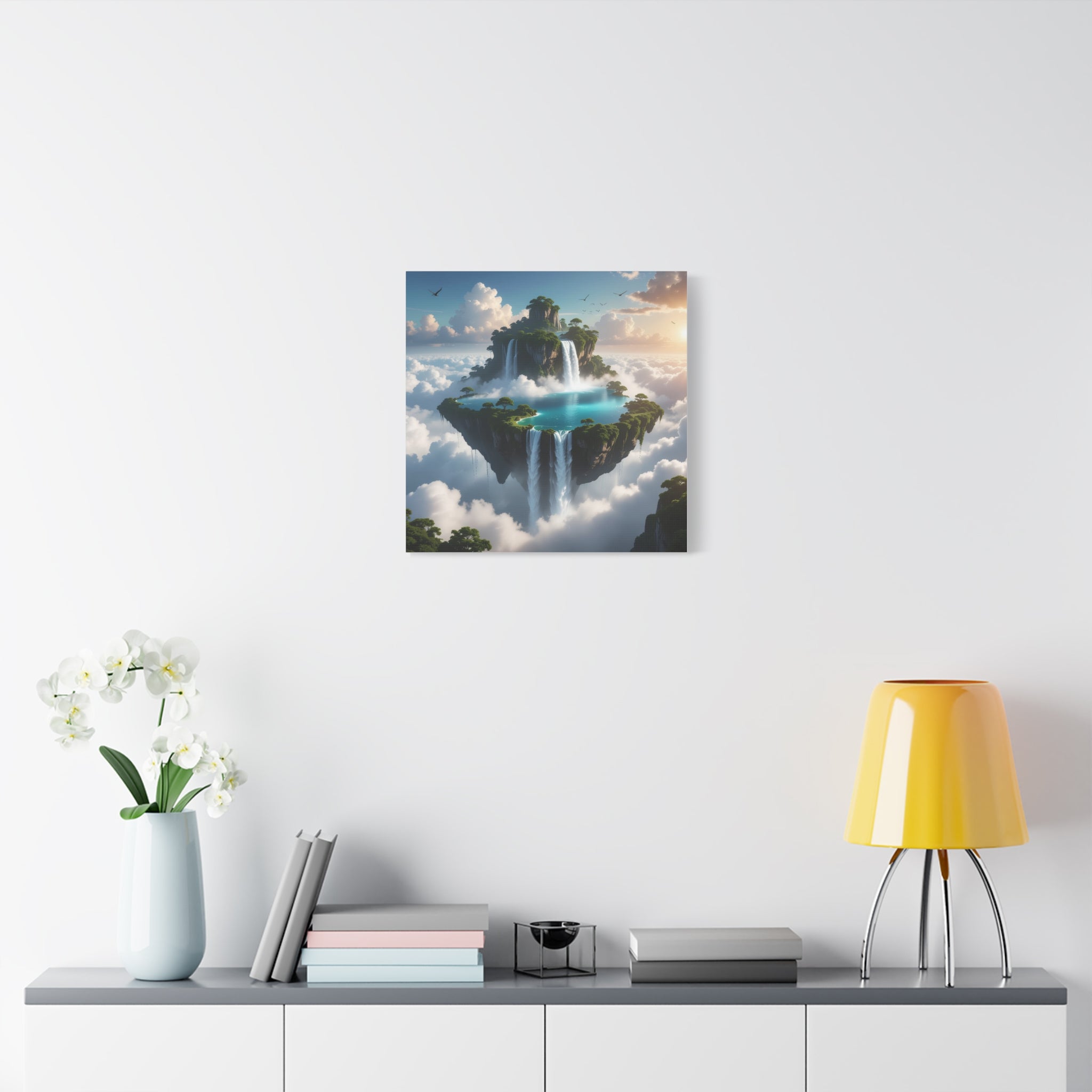 Celestial Archipelago: Floating Worlds of Mist and Stone, Digital Fantasy Landscape - L’Art Suprême Canvas