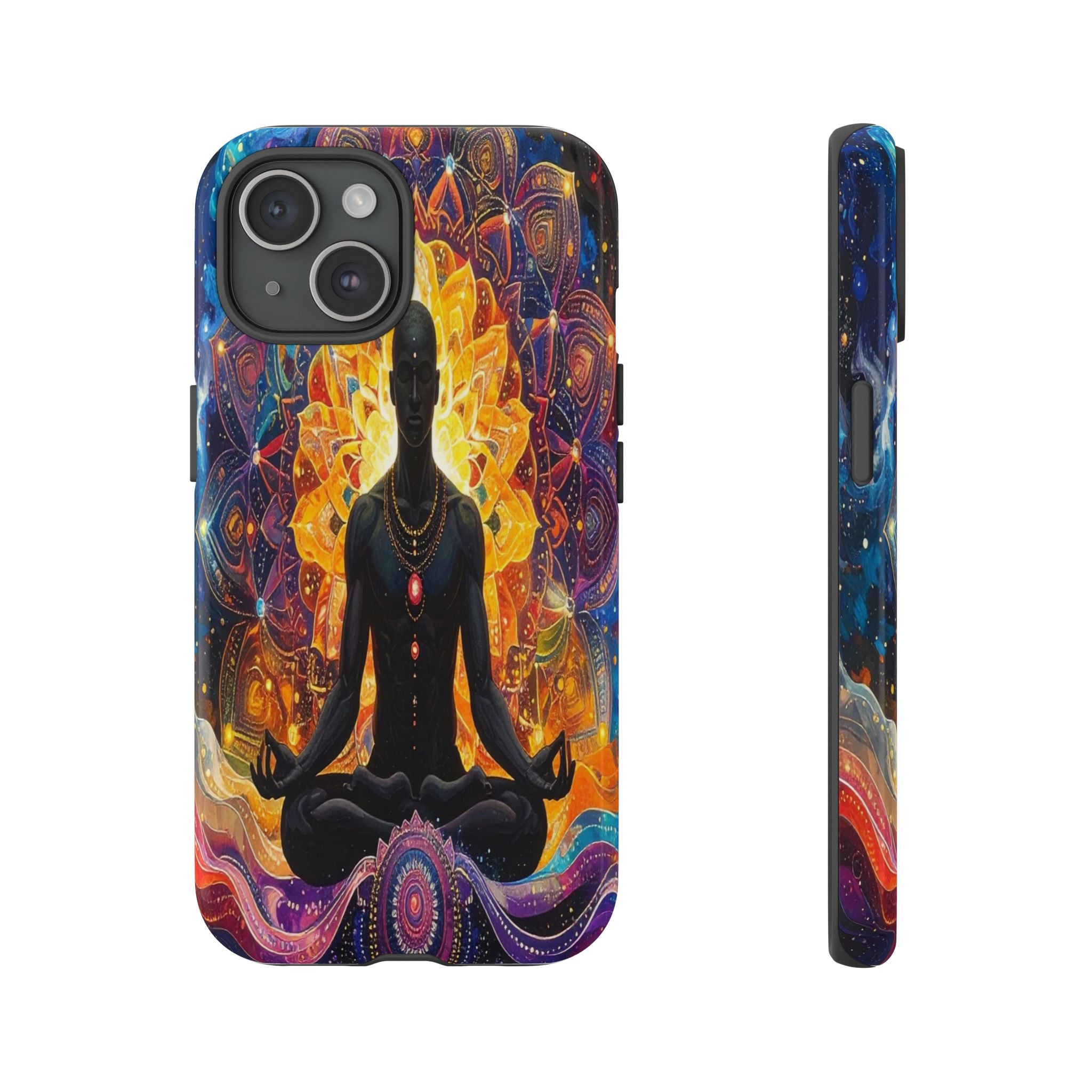 Cosmic Awakening: Spiritual Meditation Mandala, Chakra Energy Visualization - L’Art Suprême Phone Case