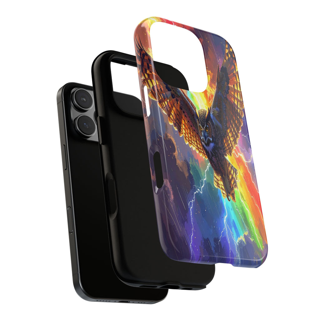 Thunderwing: Ethereal Owl in Electric Storm, Digital Fantasy Artwork - L’Art Suprême Phone Case