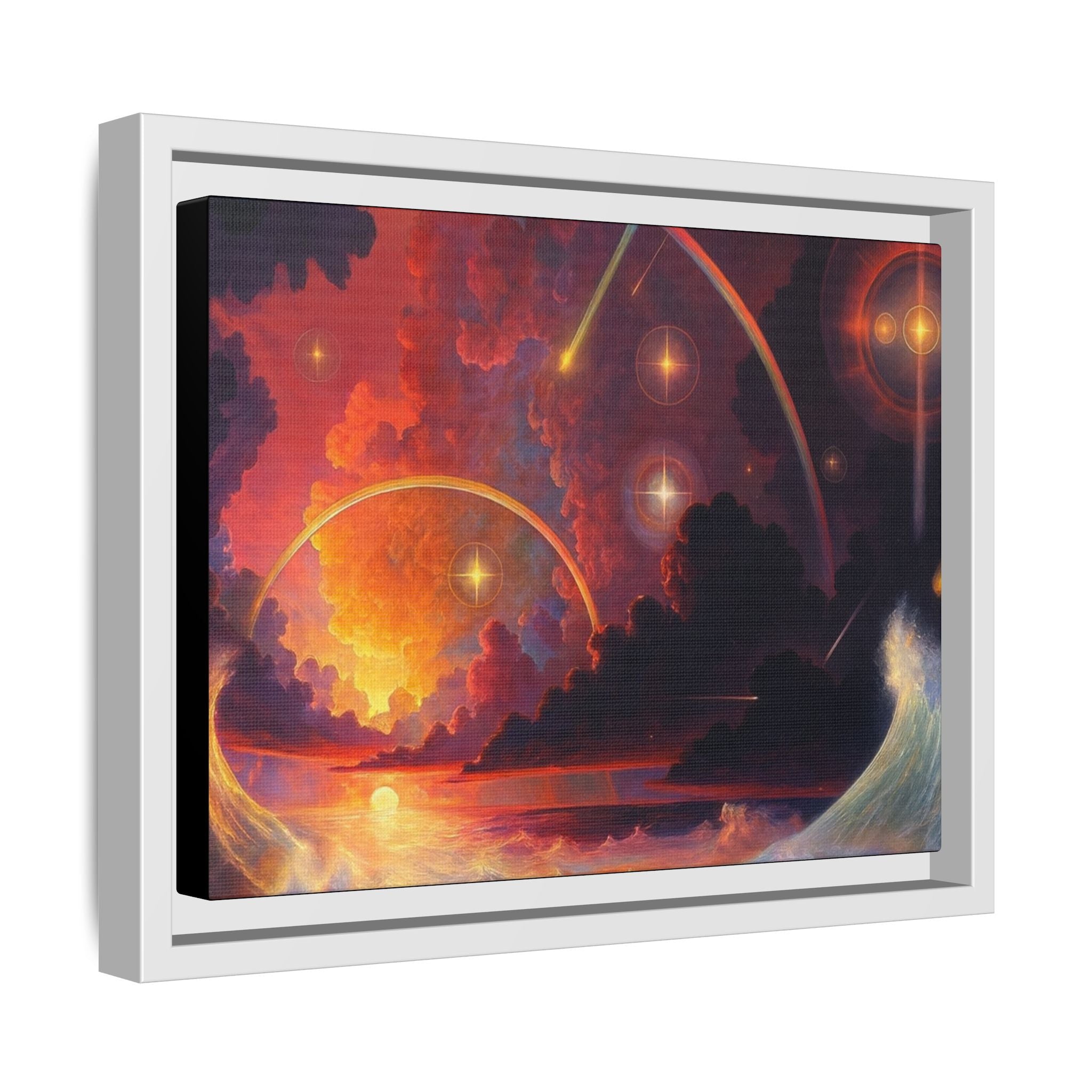 "Celestial Tides" – Framed Canvas Print
