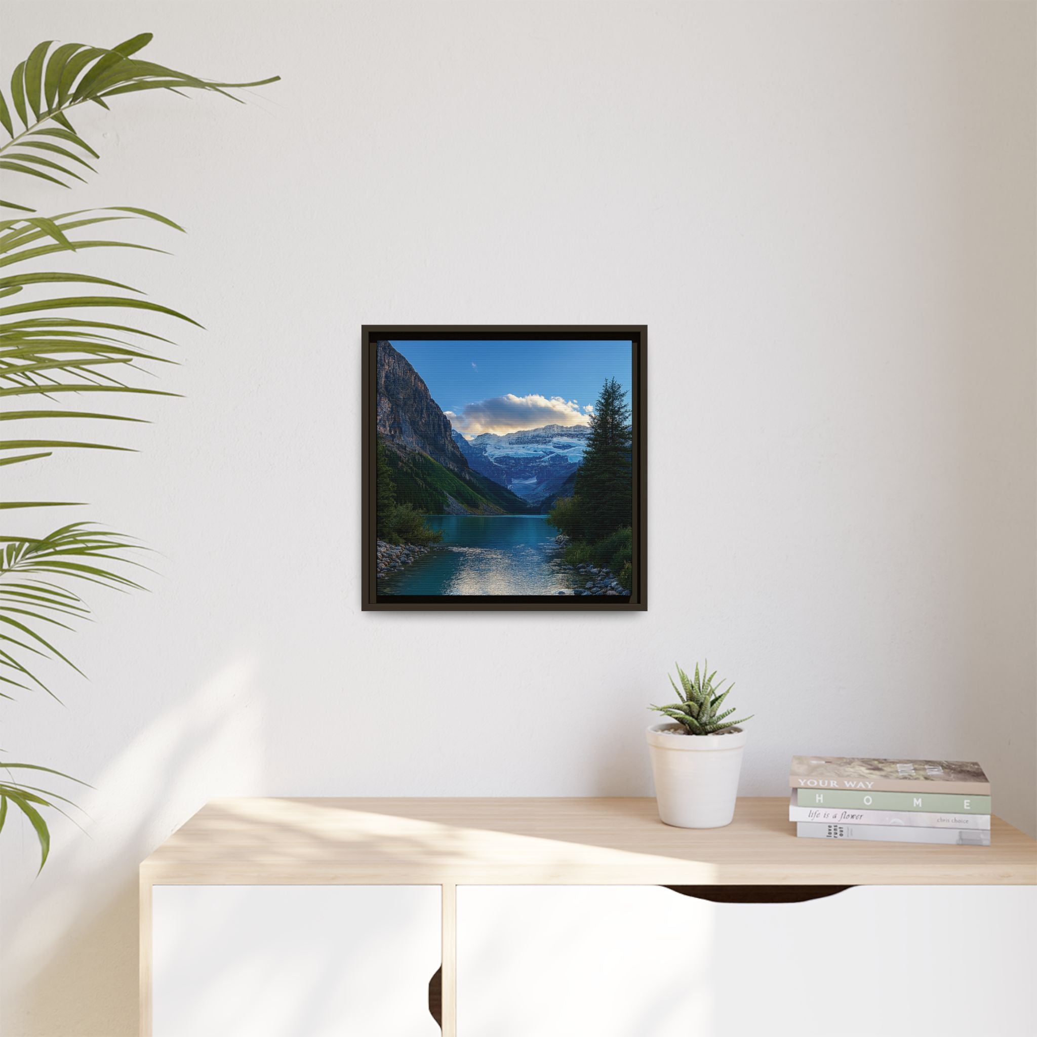 "Glacial Serenity" – Framed Canvas Print