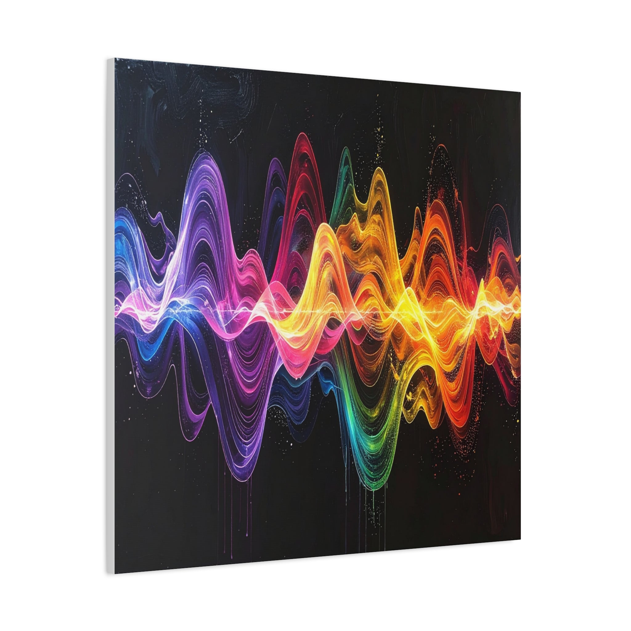 Sonic Spectrum: Digital Sound Wave Visualization, Color Gradient Artwork - L’Art Suprême Canvas
