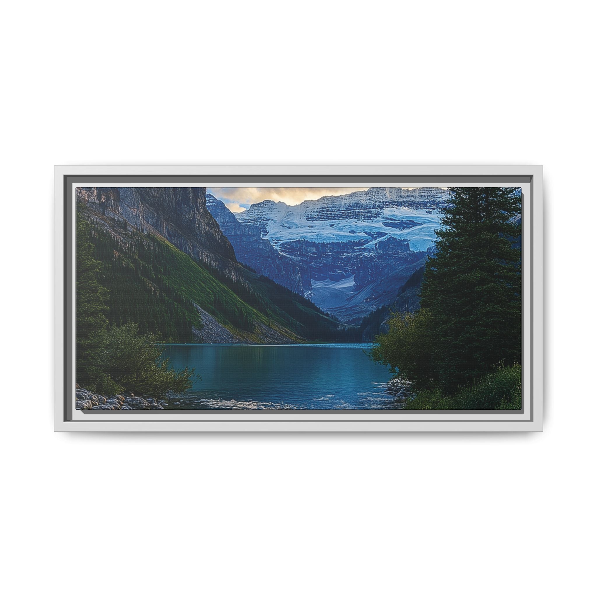 "Glacial Serenity" – Framed Canvas Print