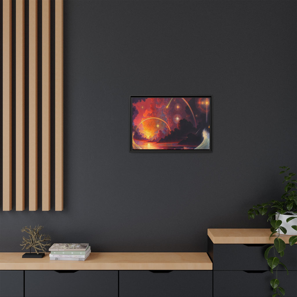 "Celestial Tides" – Framed Canvas Print