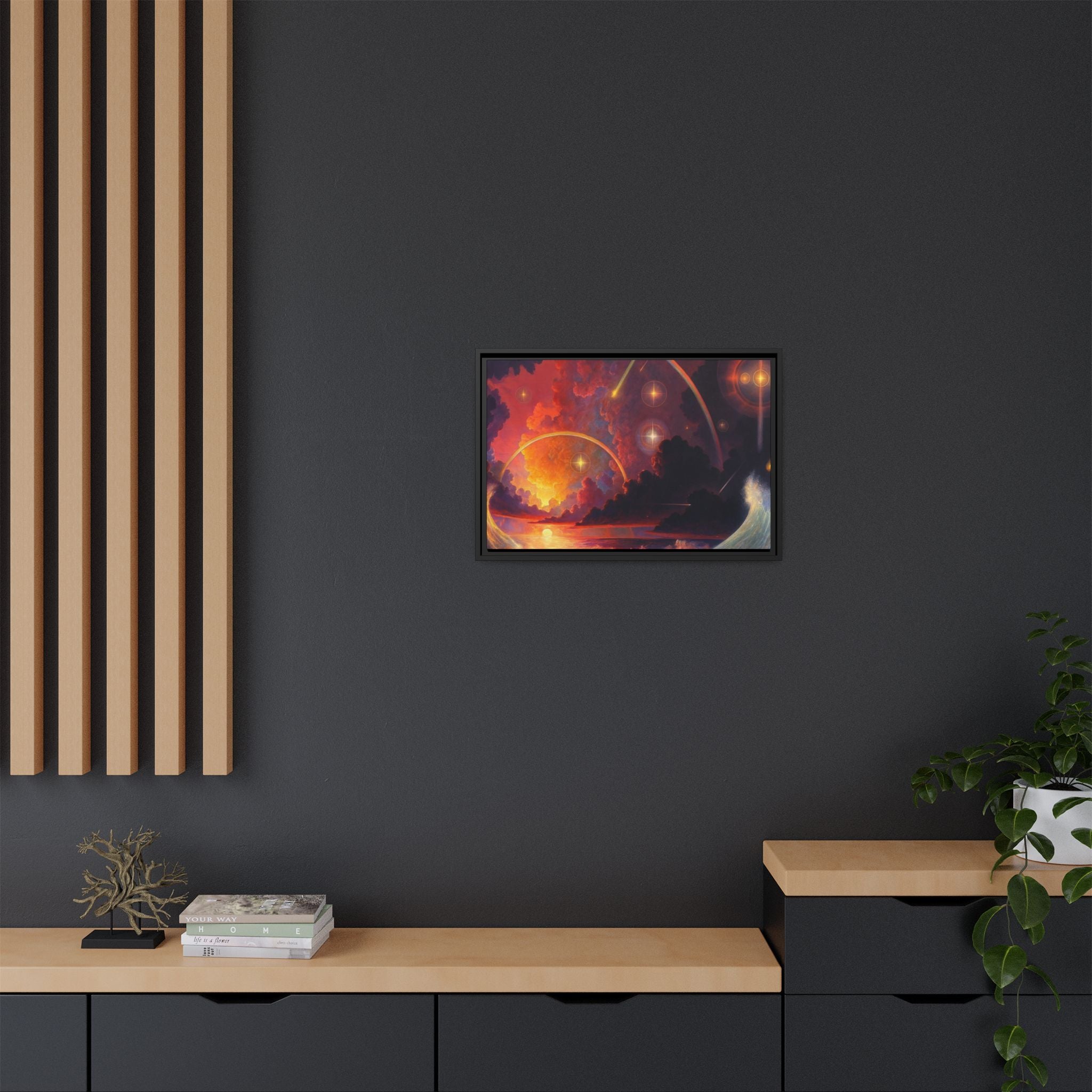 "Celestial Tides" – Framed Canvas Print