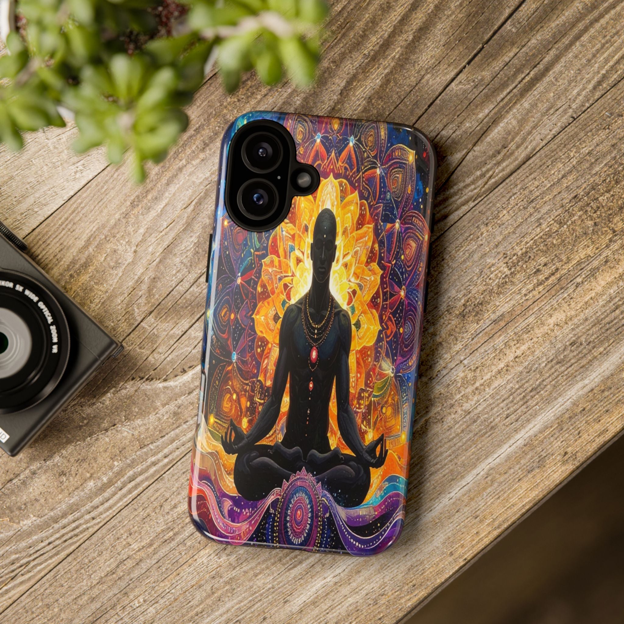 Cosmic Awakening: Spiritual Meditation Mandala, Chakra Energy Visualization - L’Art Suprême Phone Case