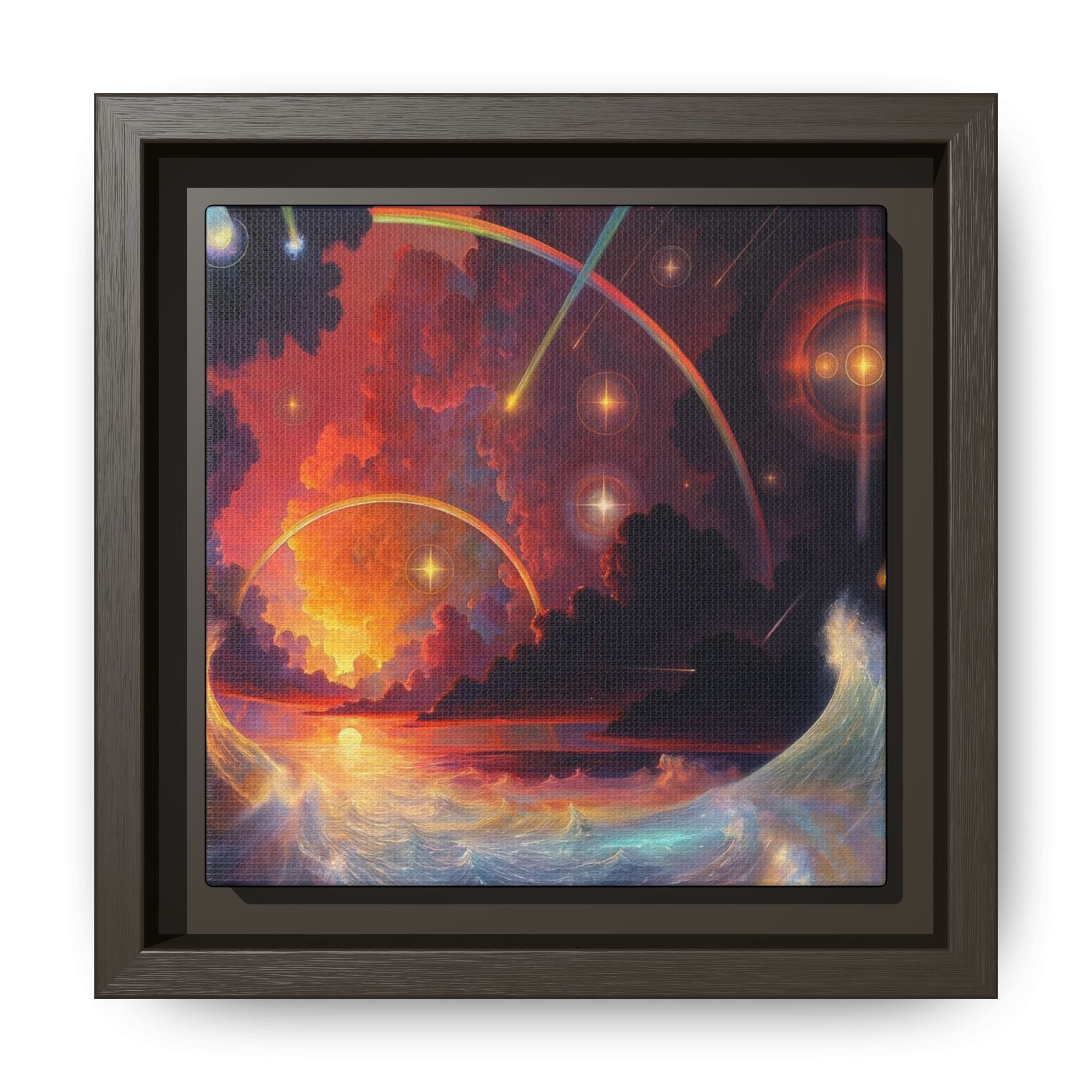 "Celestial Tides" – Framed Canvas Print