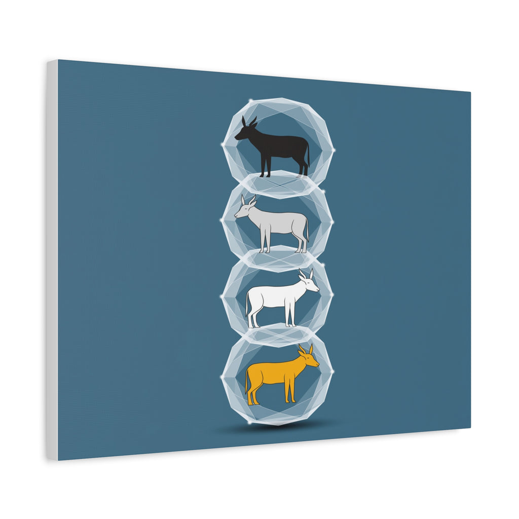 Encapsulated Ascent: Geometric Animal Silhouettes, Minimal Vertical Progression - L’Art Suprême Canvas