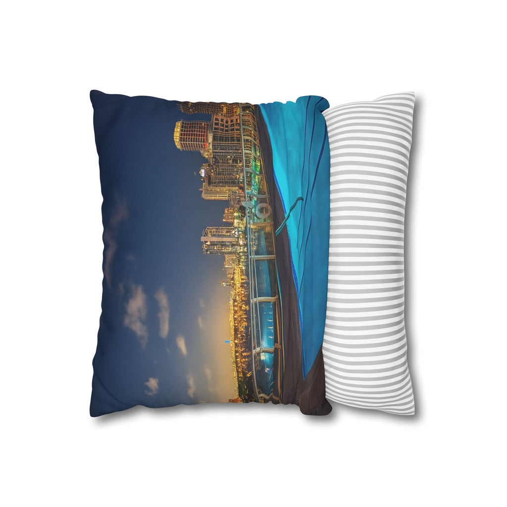 "Skyline Reflections" – Faux Suede Pillowcase