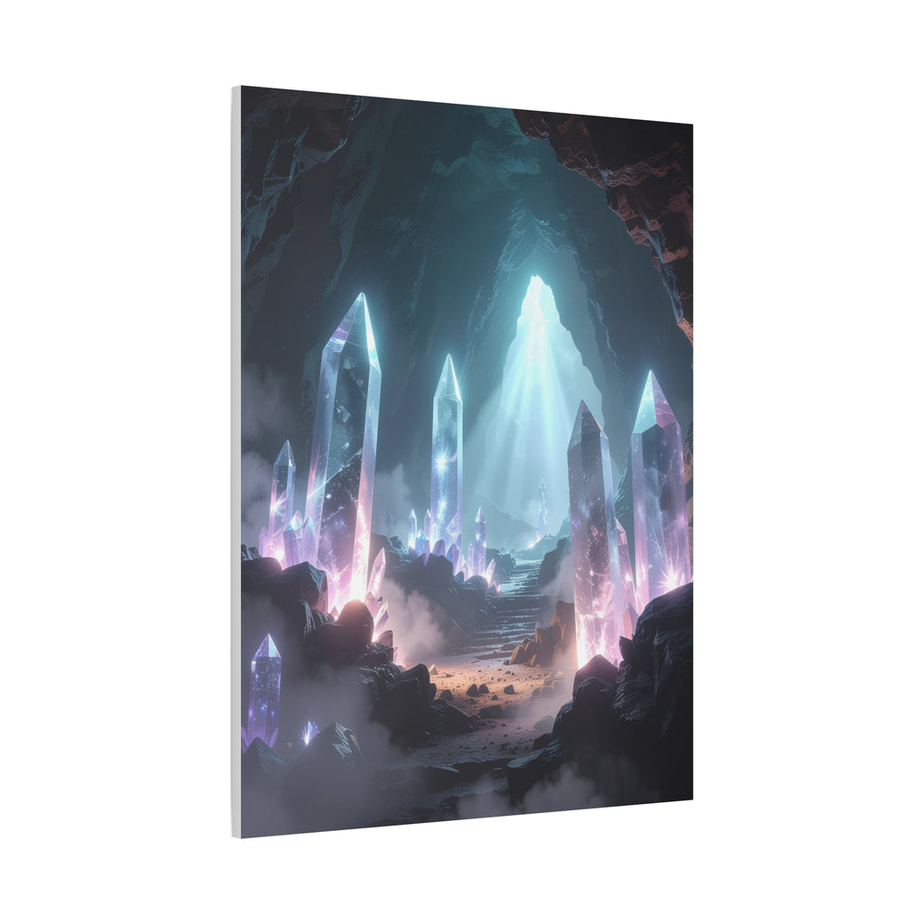 Crystal Reverie: Luminous Cavern Dreamscape, Ethereal Digital Fantasy Art - L’Art Suprême Canvas