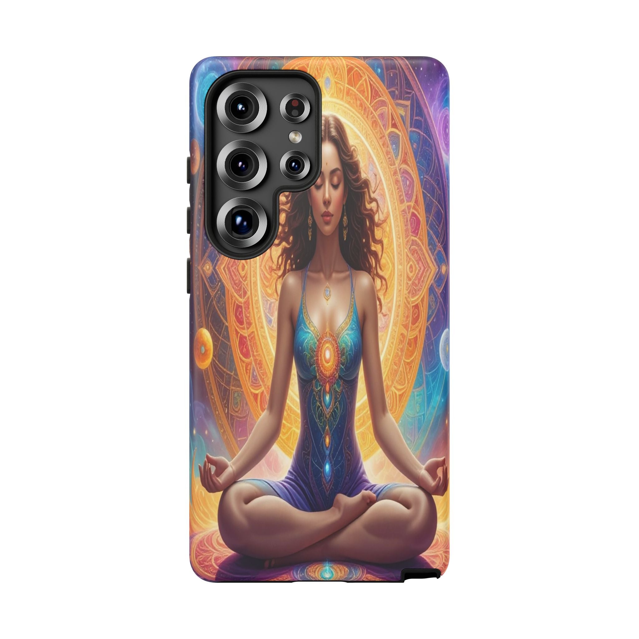 Cosmic Awakening: Spiritual Meditation Mandala, Celestial Energy Visualization - L’Art Suprême Phone Case