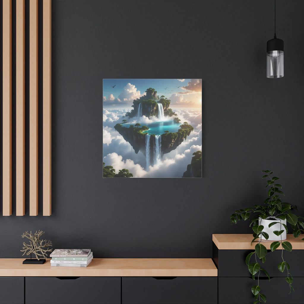 Celestial Archipelago: Floating Worlds of Mist and Stone, Digital Fantasy Landscape - L’Art Suprême Canvas