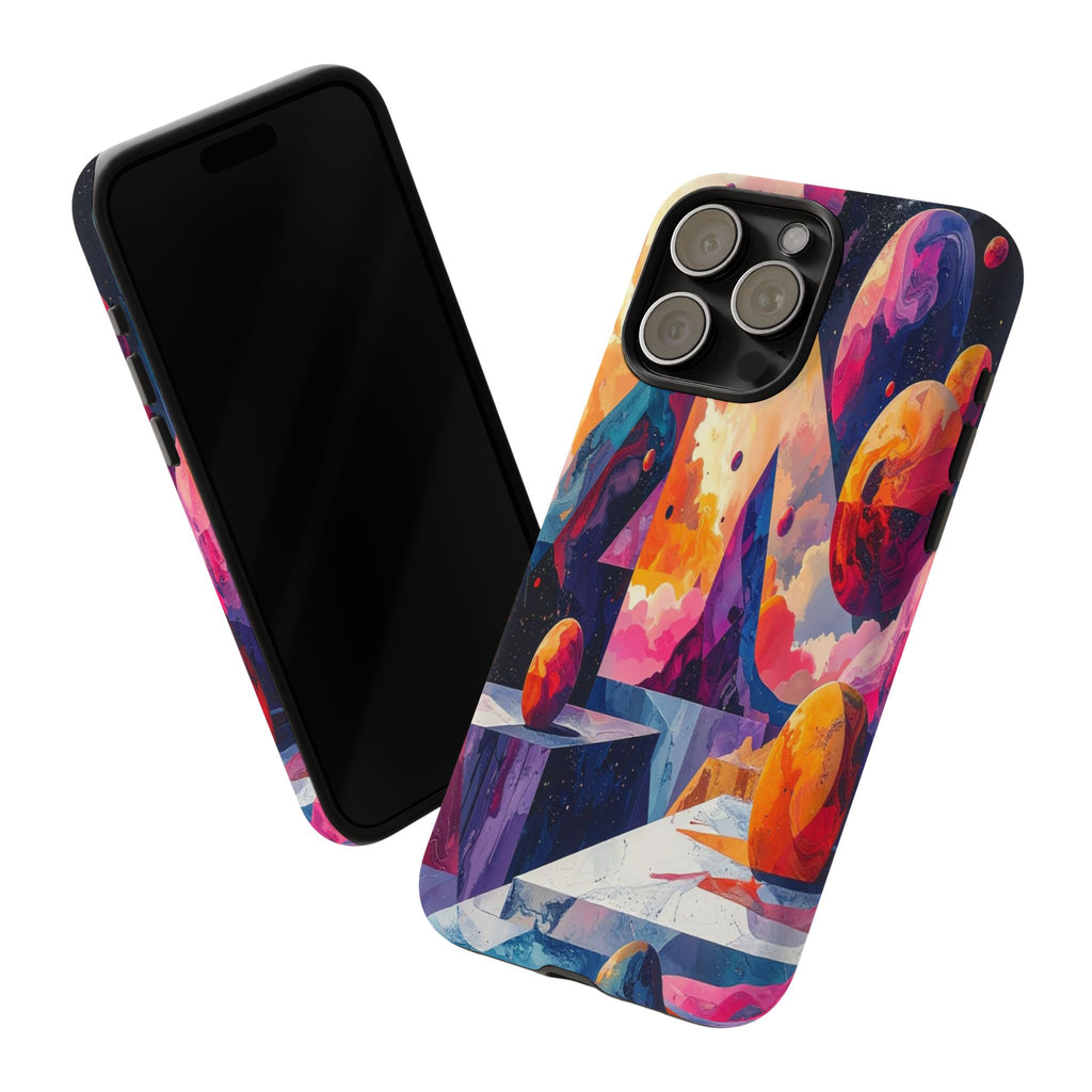 Cosmic Geometrica: Floating Spheres of Abstraction, Digital Dreamscape Dimensions - L’Art Suprême Phone Case
