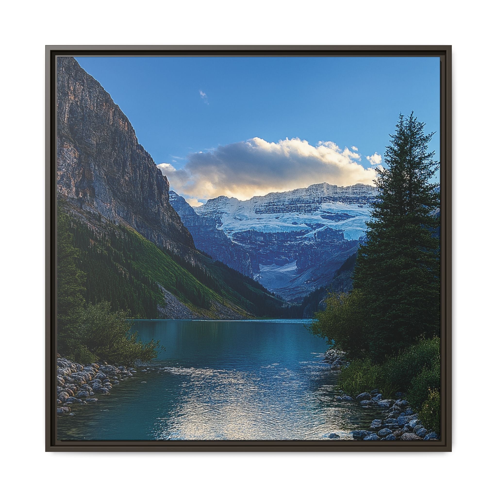 "Glacial Serenity" – Framed Canvas Print